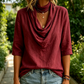 ☀️ Le best-seller de l'été 2026 est arrivé ! Blouse à manches 3/4 et col drapé pour femme