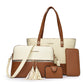 👜 Lot de 4 sacs fourre-tout 4-en-1 au motif color block ✨ Le lot de sacs à main dont toutes les femmes ont besoin