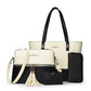 👜 Lot de 4 sacs fourre-tout 4-en-1 au motif color block ✨ Le lot de sacs à main dont toutes les femmes ont besoin