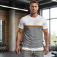 🏖️👕 Ensemble de sport d'été pour homme, color-block – T-shirt athlétique respirant et short à cordon de serrage, tenue 2 pièces