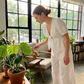 Combinaison ample à col en V et jambes larges pour femme