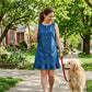 Robe sans manches en denim à ourlet à volants pour femme