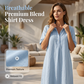 ☀️ Robe chemise décontractée femme en mélange de lin – Un style naturel pour les journées ensoleillées ✨