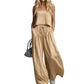 Ensemble 2 pièces femme : haut court et pantalon large