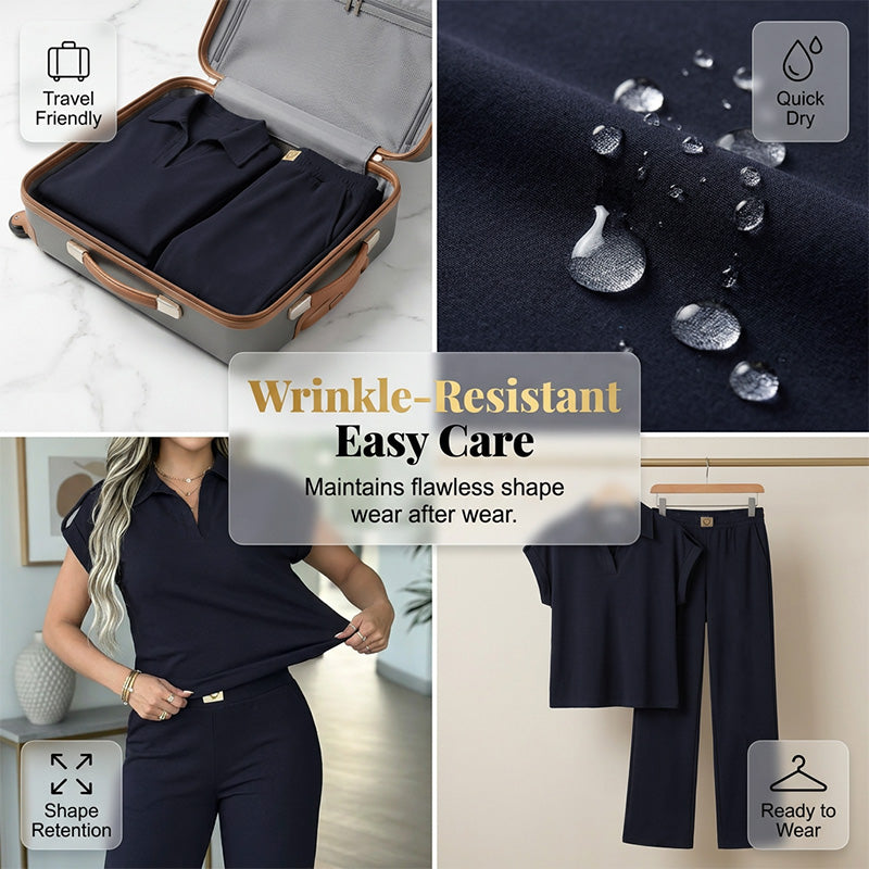 📢 Mi-saison : −50 % – ne ratez pas cette offre ! ⏰ Ensemble 2 pièces décontracté pour femme (haut et pantalon) – une tenue décontractée pour le quotidien, le bureau et les voyages. 🌸💨