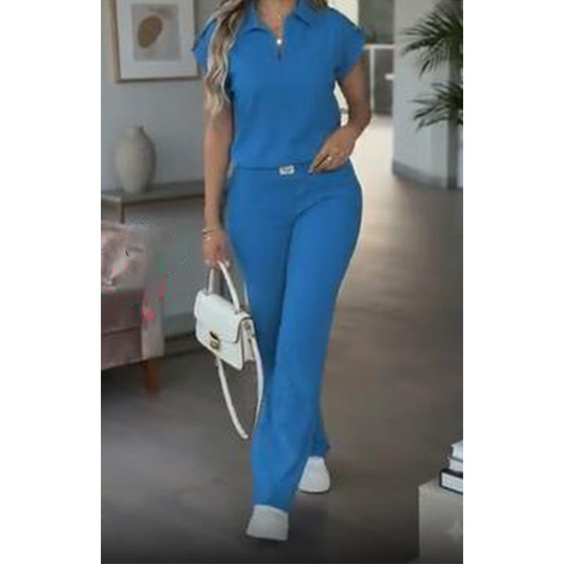 📢 Mi-saison : −50 % – ne ratez pas cette offre ! ⏰ Ensemble 2 pièces décontracté pour femme (haut et pantalon) – une tenue décontractée pour le quotidien, le bureau et les voyages. 🌸💨