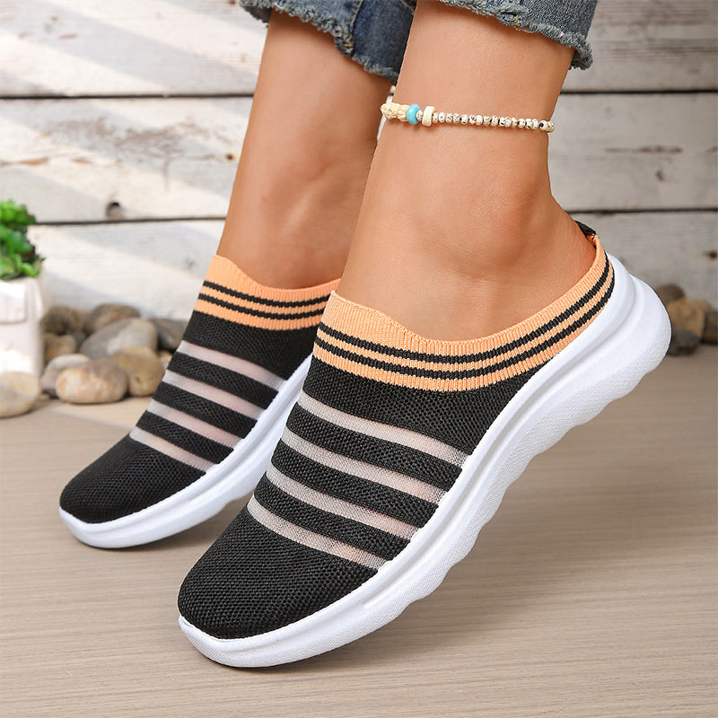 📅 Commandez aujourd'hui = -50% ！Baskets-mules sans lacets en maille respirante pour femme