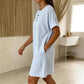 Robe t-shirt femme décontractée à rayures, manches courtes