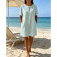 Robe t-shirt femme décontractée à rayures, manches courtes