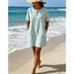 Robe t-shirt femme décontractée à rayures, manches courtes