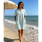 Robe t-shirt femme décontractée à rayures, manches courtes