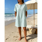 Robe t-shirt femme décontractée à rayures, manches courtes