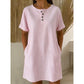 Robe t-shirt femme décontractée à rayures, manches courtes