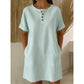 Robe t-shirt femme décontractée à rayures, manches courtes