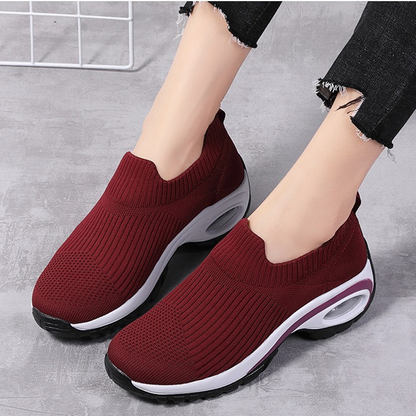 👑 Le must-have de la saison ! Chaussures de loisirs orthopédiques pour femmes, avec tige en maille tricotée et tige courte