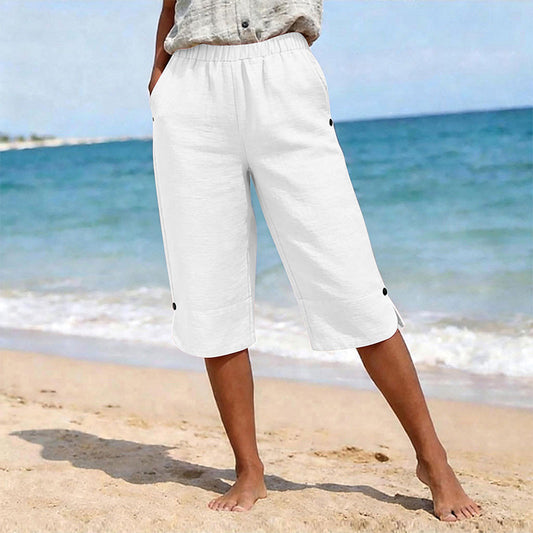 ⏰ -50% – Pour une durée limitée ! Pantalon capri décontracté d'été respirant pour femme