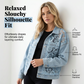 👑 Le must-have de la saison ! Veste en jean ample pour femme avec de délicats empiècements floraux 🔥
