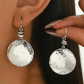 Boucles d'oreilles pendantes vintage en métal martelé
