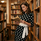 Robe rétro élégante à pois pour femme