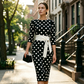 Robe rétro élégante à pois pour femme