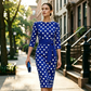 Robe rétro élégante à pois pour femme