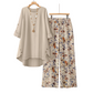 👚 52 % DE RÉDUCTION EN CE MOMENT ! 🌿 Ensemble femme composé d'un haut à manches courtes et d'un pantalon en coton et lin – Respirant et léger – Idéal pour l'été, le bureau ou les journées décontractées – Coupe ample avec une texture naturelle 🌸✨