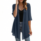 Cardigan léger en mousseline à ouverture sur le devant pour femme