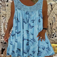 Robe imprimée sans manches à col rond pour femme