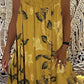 Robe imprimée sans manches à col rond pour femme