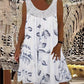 Robe imprimée sans manches à col rond pour femme