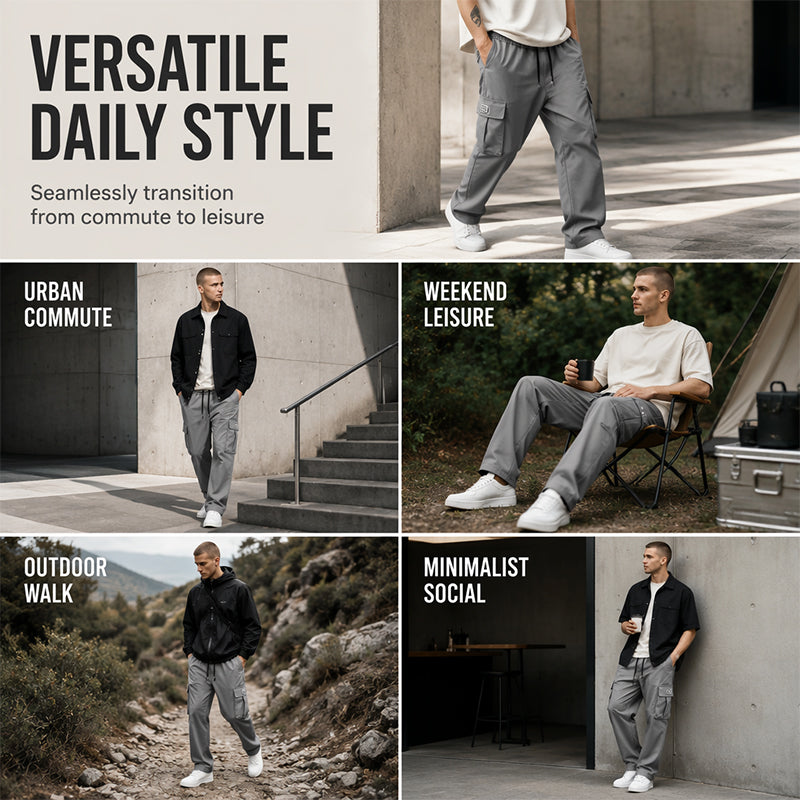 🏕️Pantalon cargo homme coupe ample – Confortable, polyvalent et multi-poches – Idéal pour le quotidien, l’extérieur et les loisirs ✨