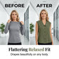 Blouse à col en V et boutons pour femme