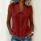 Blouse à col en V et boutons pour femme