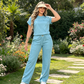 Ensemble Femme Décontracté : Haut Manches Courtes et Pantalon Large