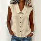 Blouse à col en V et boutons pour femme