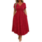 Robe élégante femme à col V avec détail torsadé sur le devant