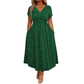 Robe élégante femme à col V avec détail torsadé sur le devant