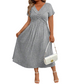 Robe élégante femme à col V avec détail torsadé sur le devant