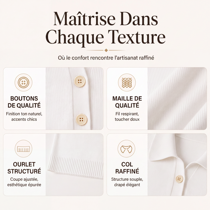 Pull en maille élégant à col revers pour femme