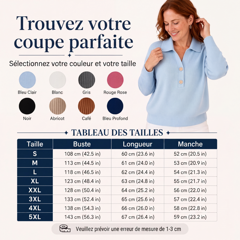 Pull en maille élégant à col revers pour femme