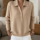 Pull en maille élégant à col revers pour femme