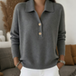 Pull en maille élégant à col revers pour femme