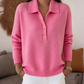 Pull en maille élégant à col revers pour femme