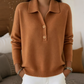 Pull en maille élégant à col revers pour femme