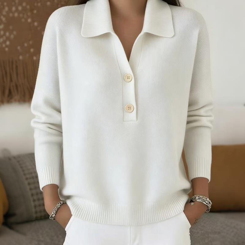 Pull en maille élégant à col revers pour femme