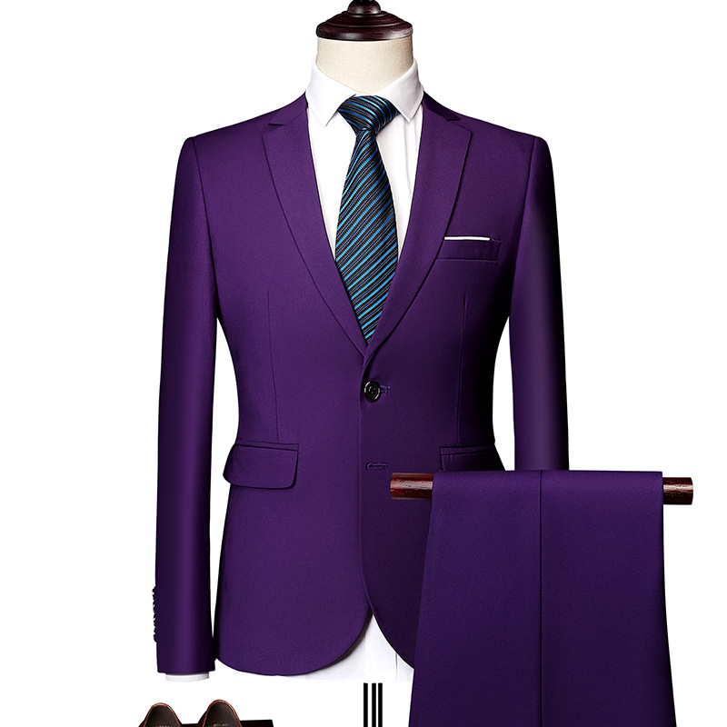 Costume d’affaires moderne coupe ajustée 2 pièces pour homme