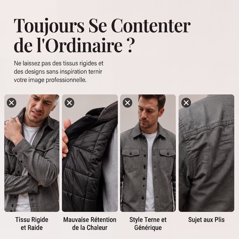 ◼️ LE RÉTRO QUI SE DÉMARQUE | Veste Homme à Damier Effet Daim -50 %