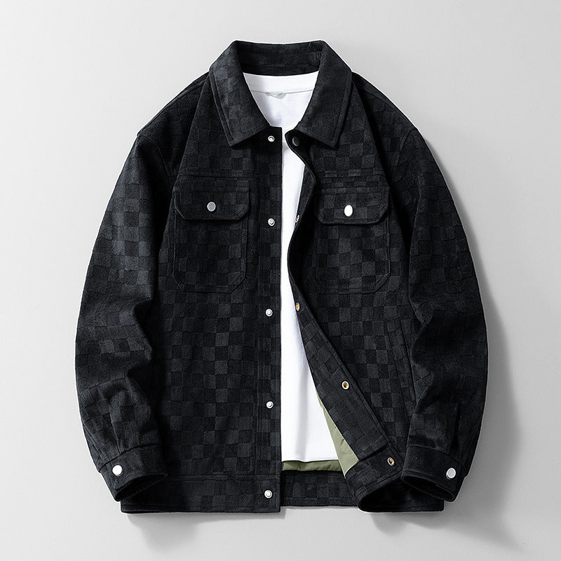 ◼️ LE RÉTRO QUI SE DÉMARQUE | Veste Homme à Damier Effet Daim -50 %