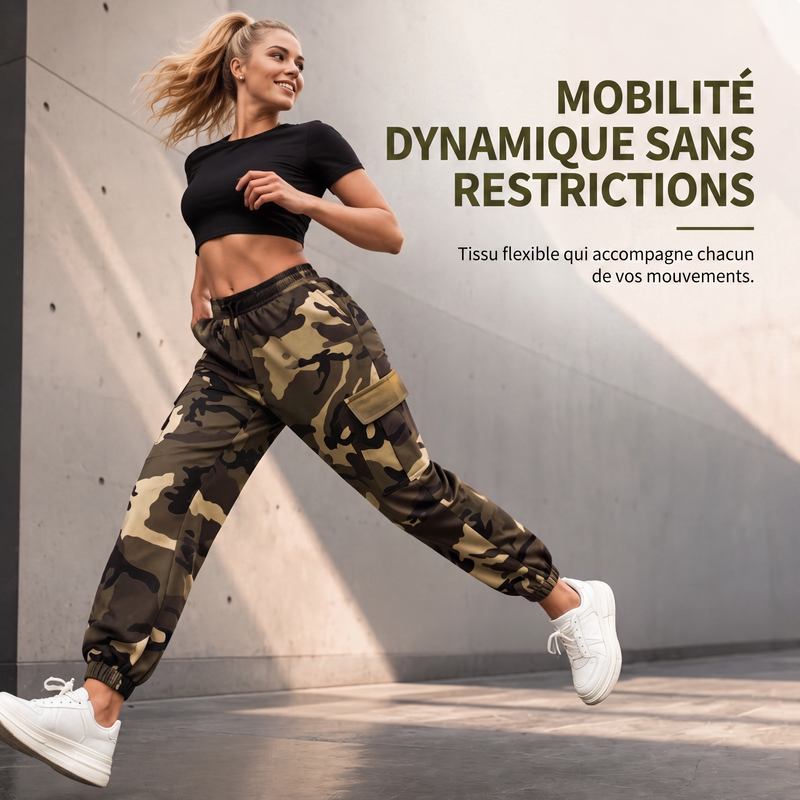 🌿 Confort & Liberté | Jogger Cargo Femme Multi-Poches