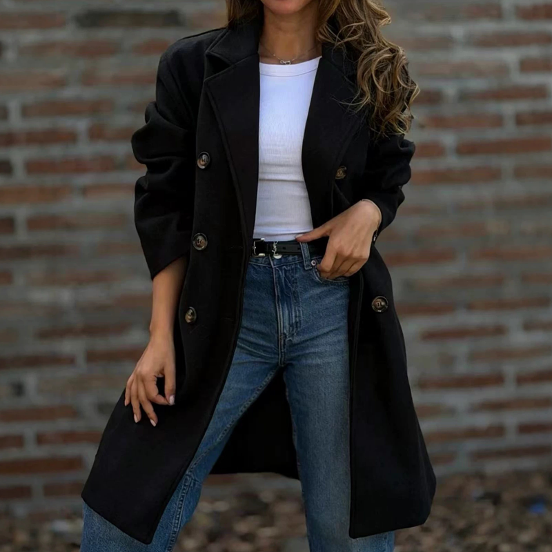 🍂 OFFRE DE SAISON · -50 % | Manteau Croisé Femme Élégant